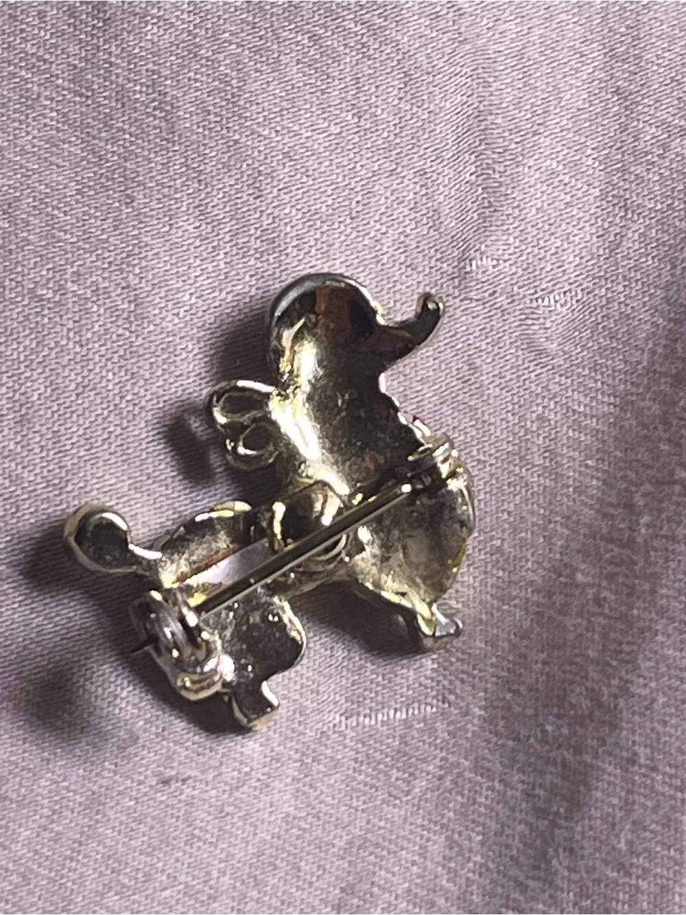 Vintage jeweled Poodle lapel pin